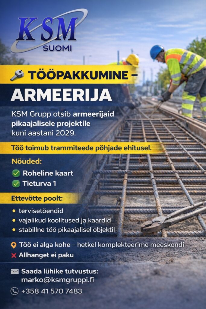 Tööpakkumine armeerijale Soomes