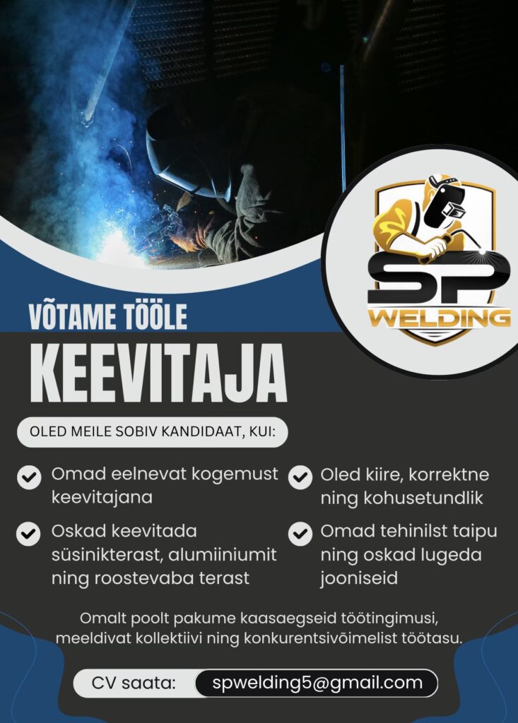 Tööpakkumine keevitajale Võrus