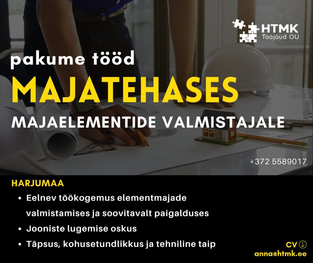Tööpakkumine majaelementide valmistajale