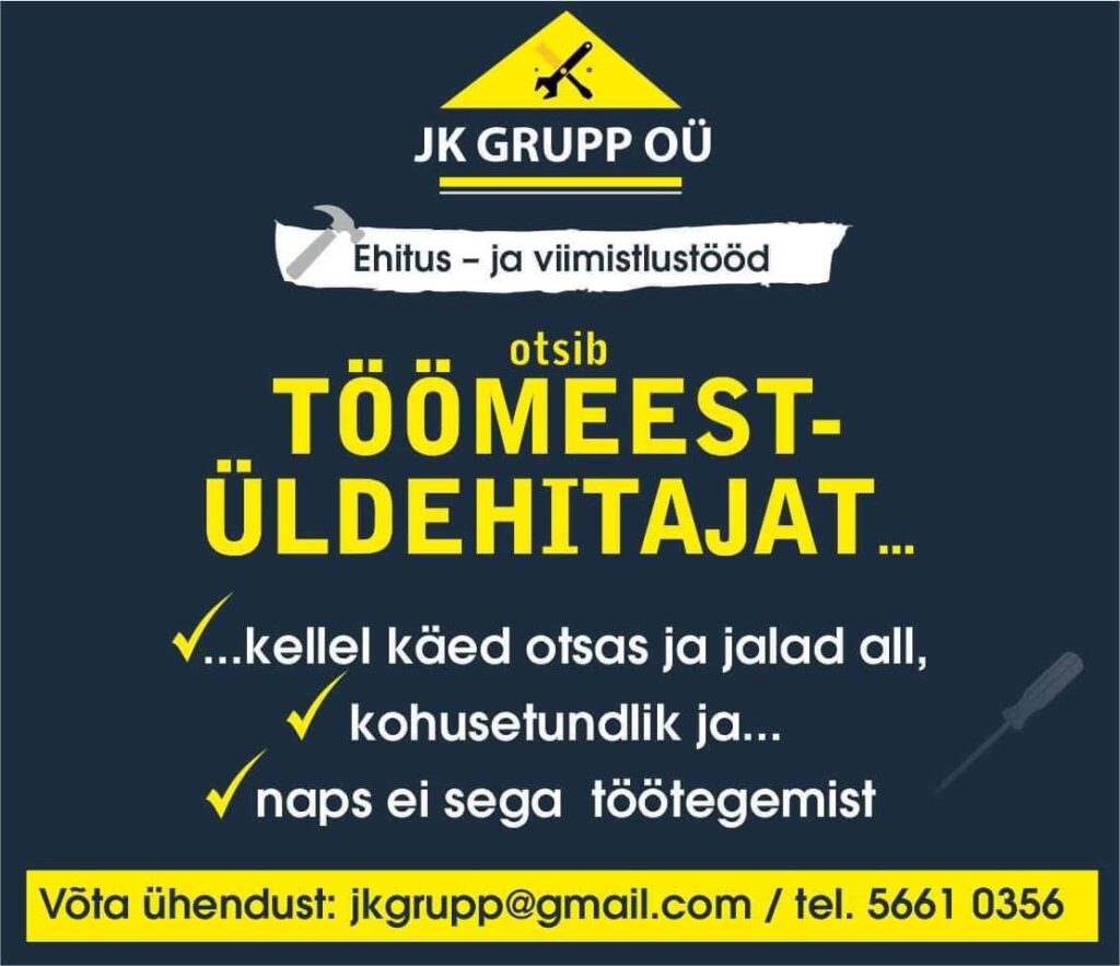 Tööpakkumine üldehitajale Lääne-Virumaal