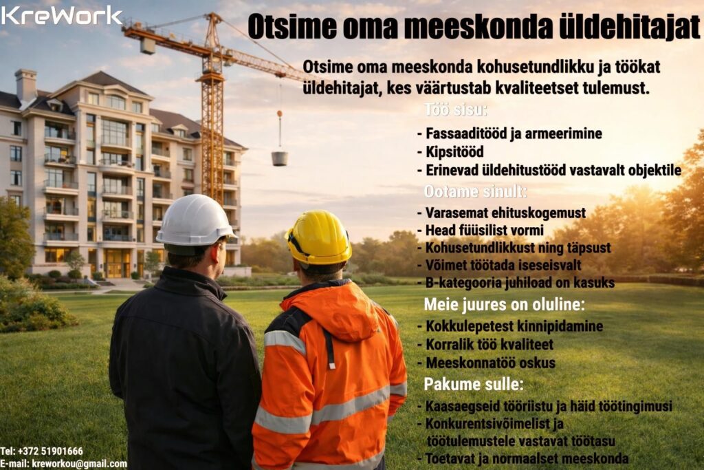 Tööpakkumine üldehitajale Võrus