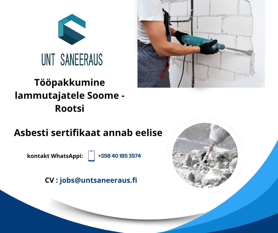 Tööpakkumine lammutajale Soomes