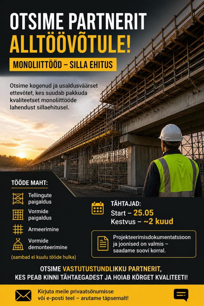 Otsime partnerit alltöövõtule