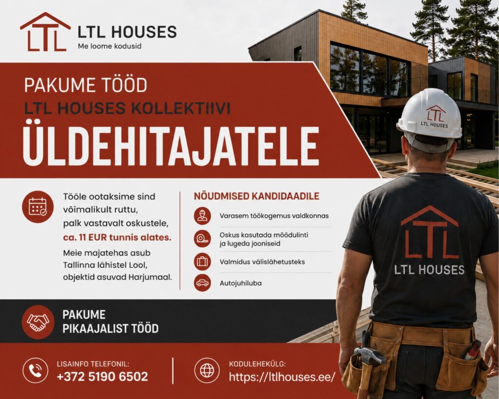 Tööpakkumine üldehitajale Tallinnas